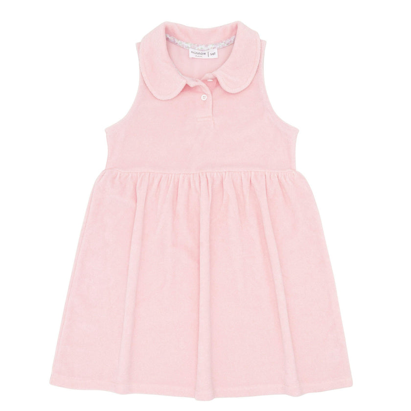 girls pink french terry tennis dress