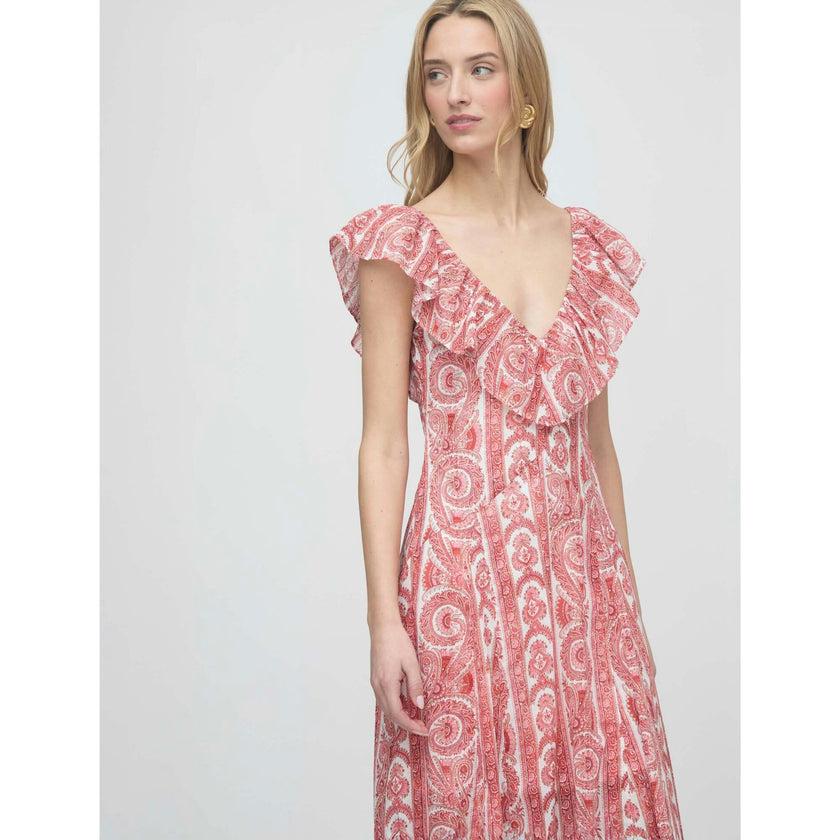 The Milani Dress - Coral Corsica Paisley