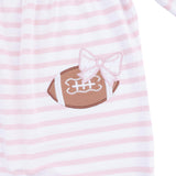 Football Dot and Stripe - Ruffle Sleeve Snap Romper