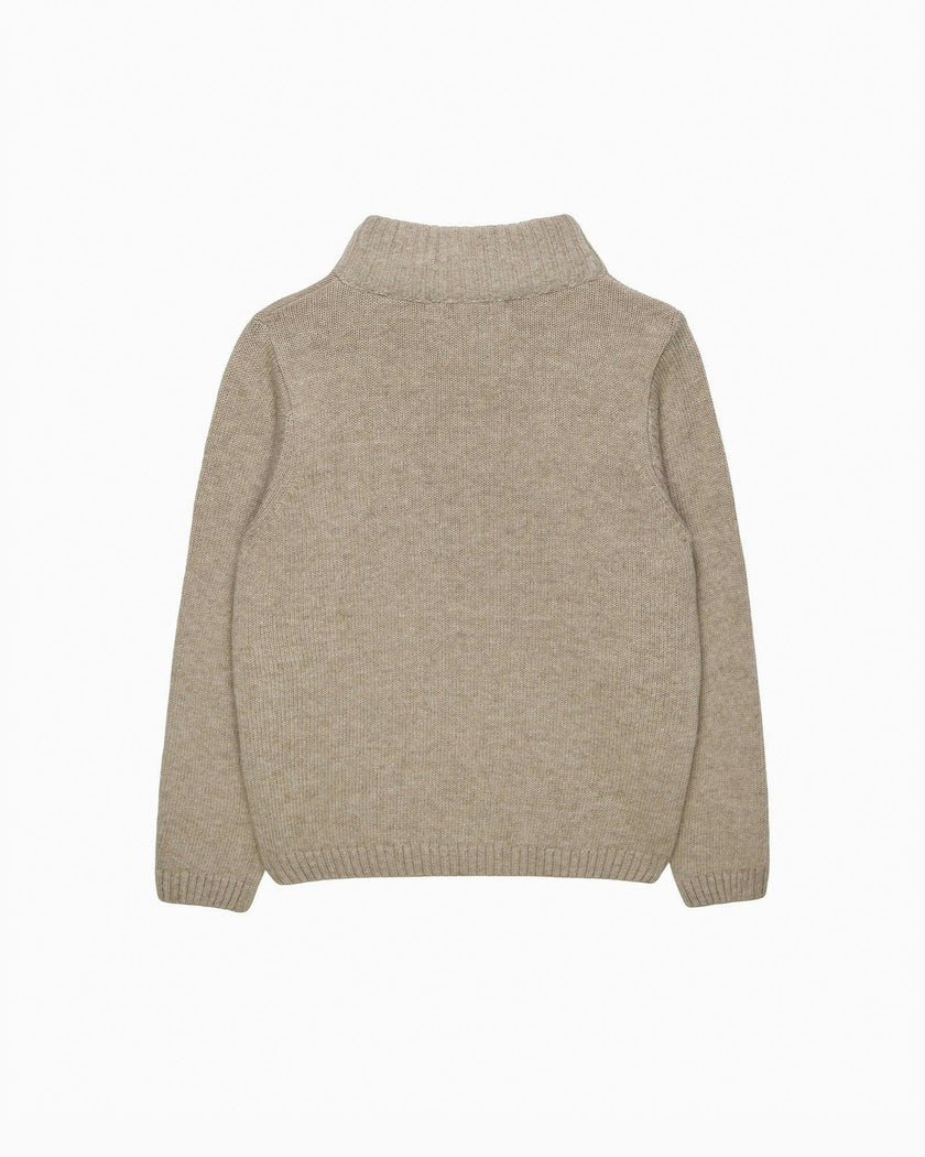 Charles Car Half Zip Sweater in Oatmeal