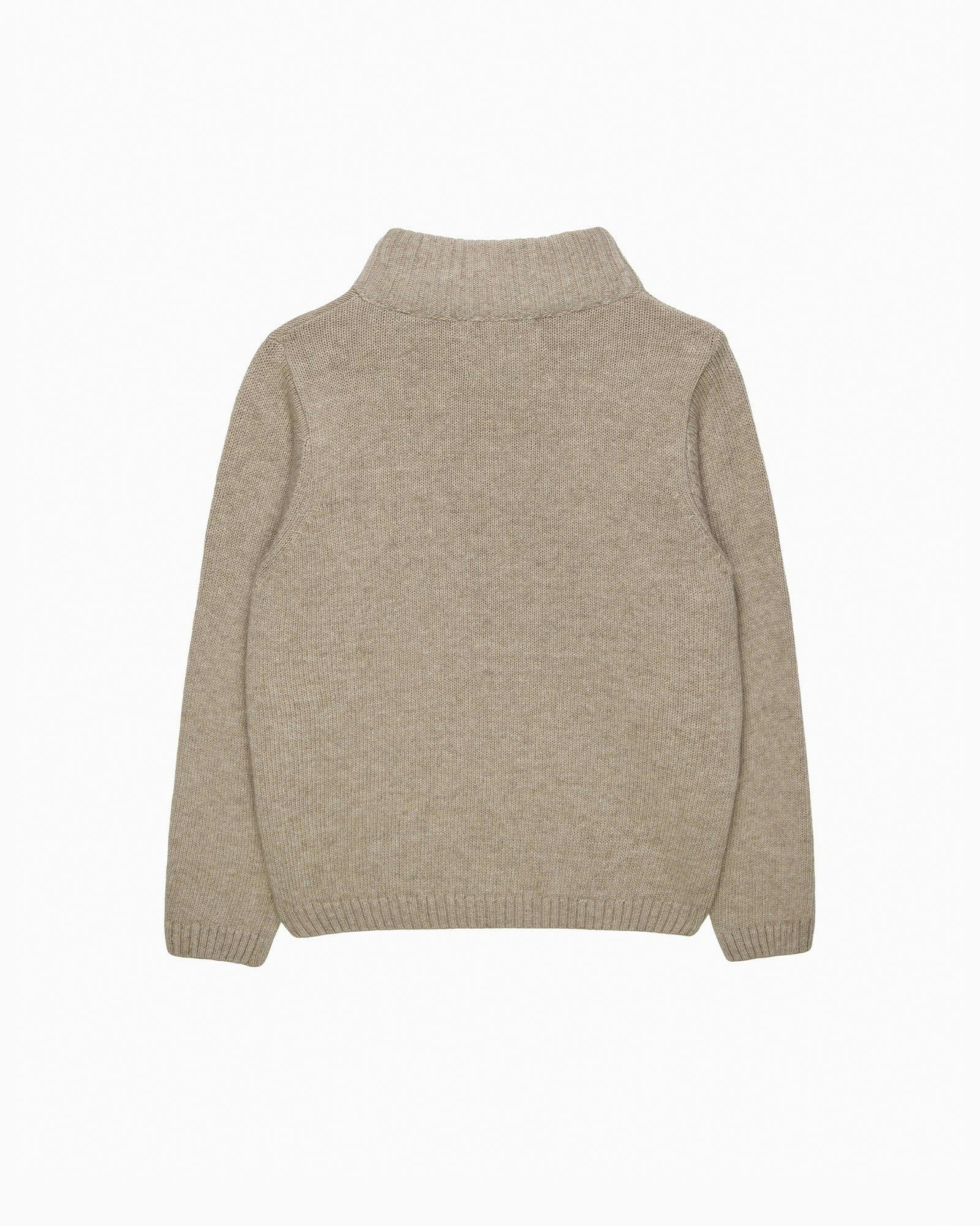 Charles Car Half Zip Sweater in Oatmeal