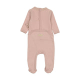 Knit Twist Footie & Hat Set Rose Smoke