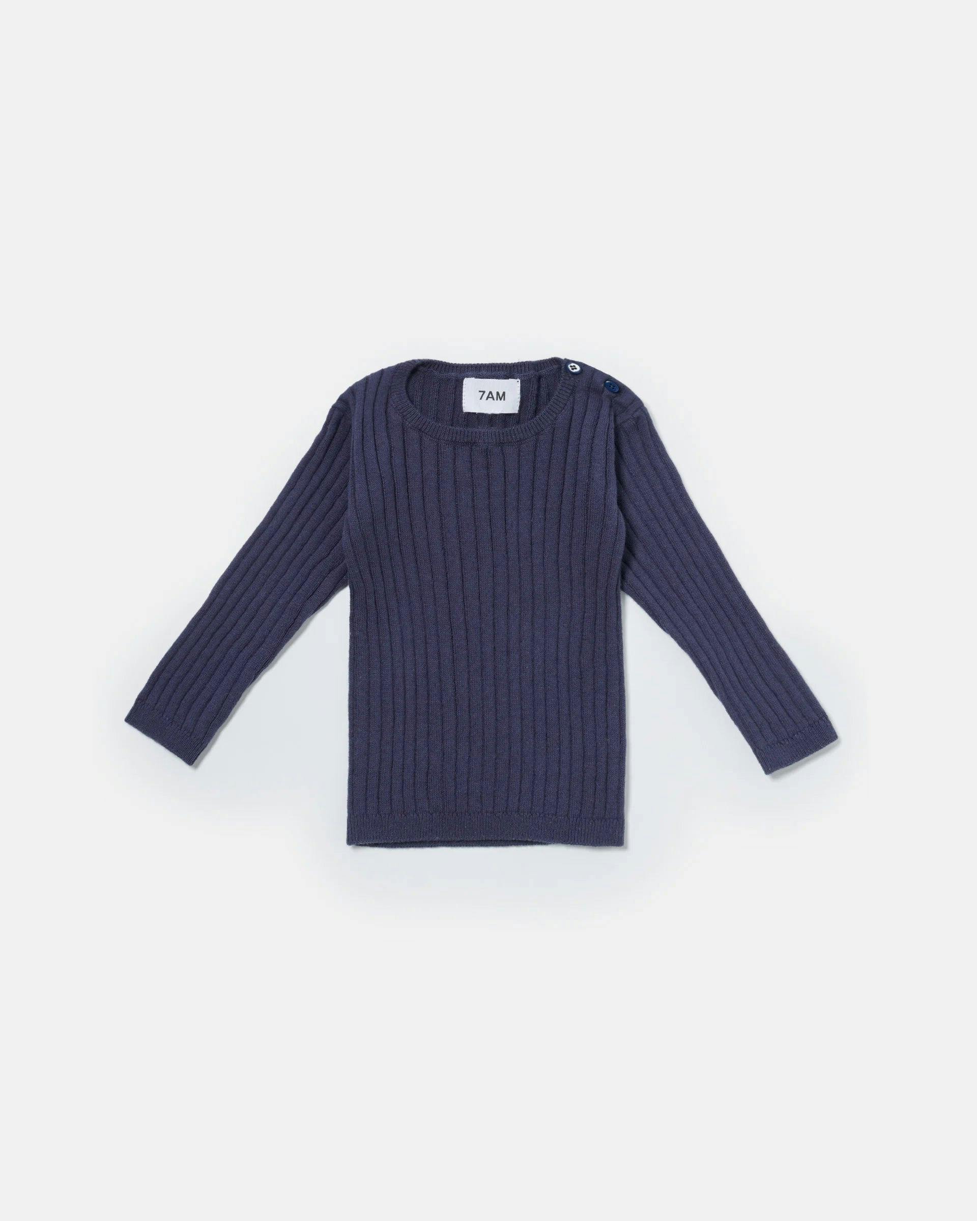 Cotton Long Sleeve Top - Ribbed