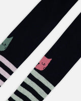 Knit Tights Dark Blue