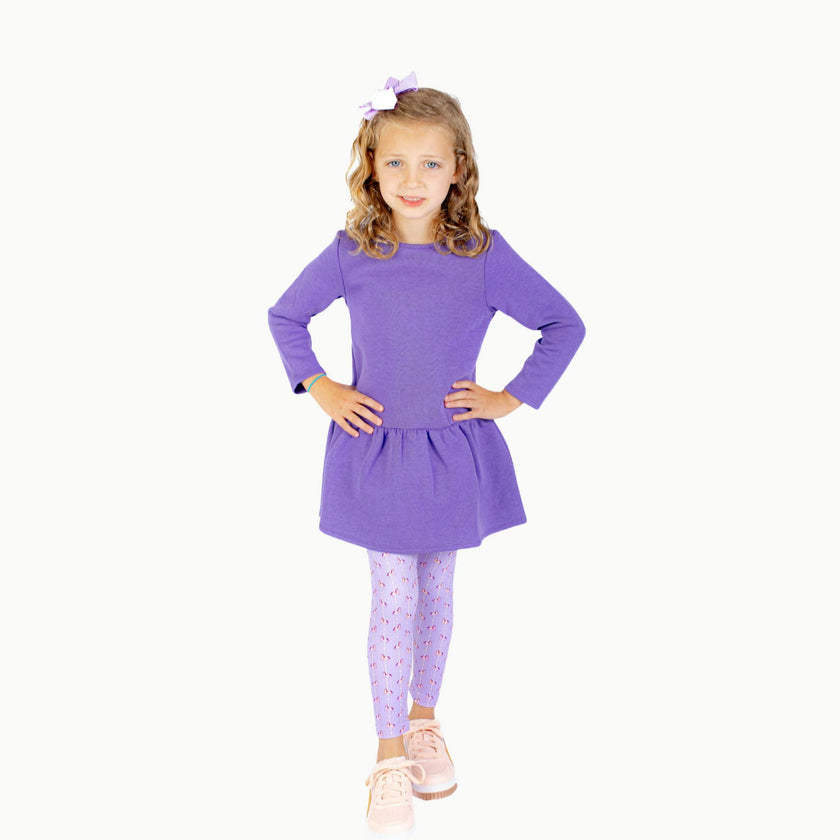 Long Sleeve Tennis Dress in Purple