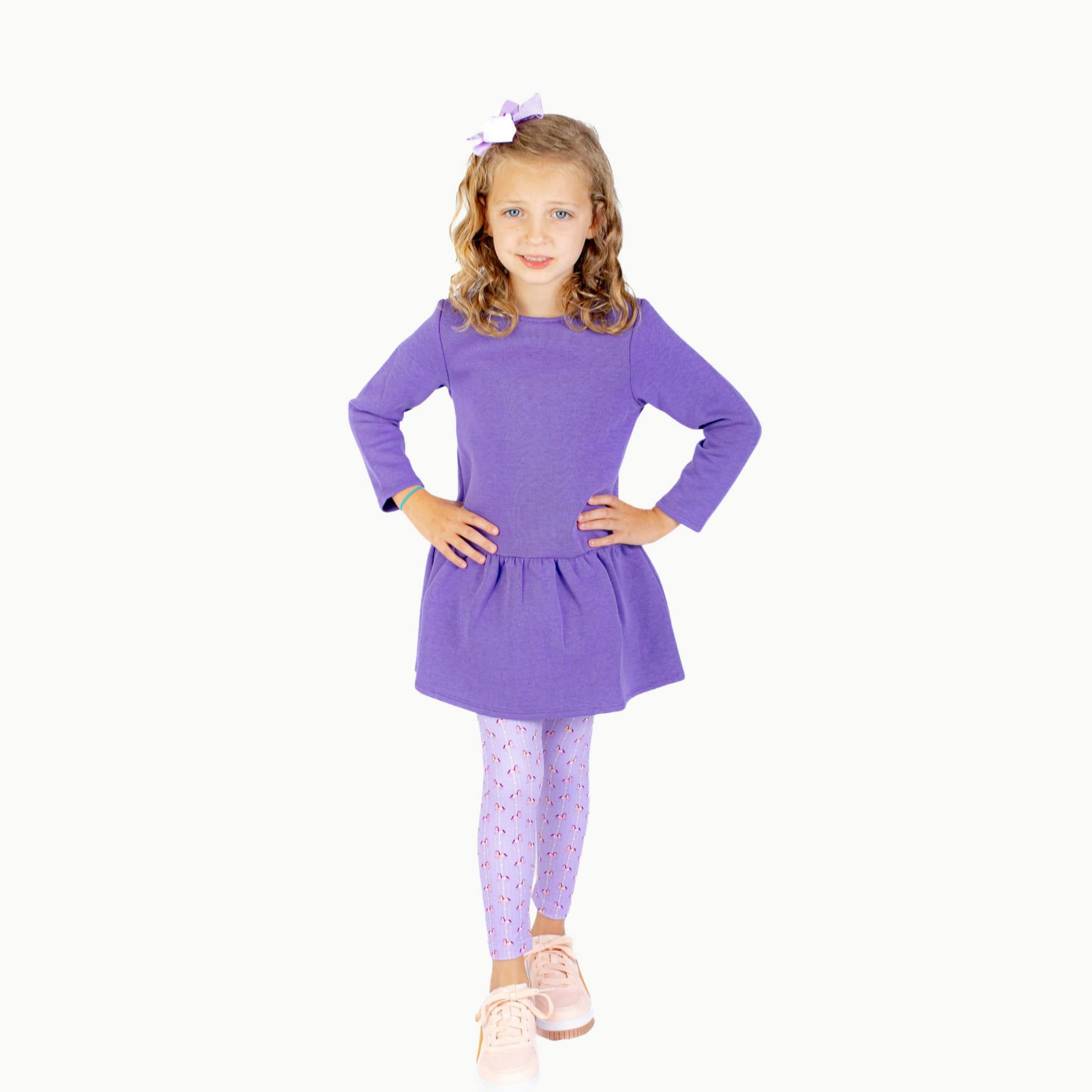 Long Sleeve Tennis Dress in Purple