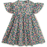 Wrap Neck Flutter Dress, Blue