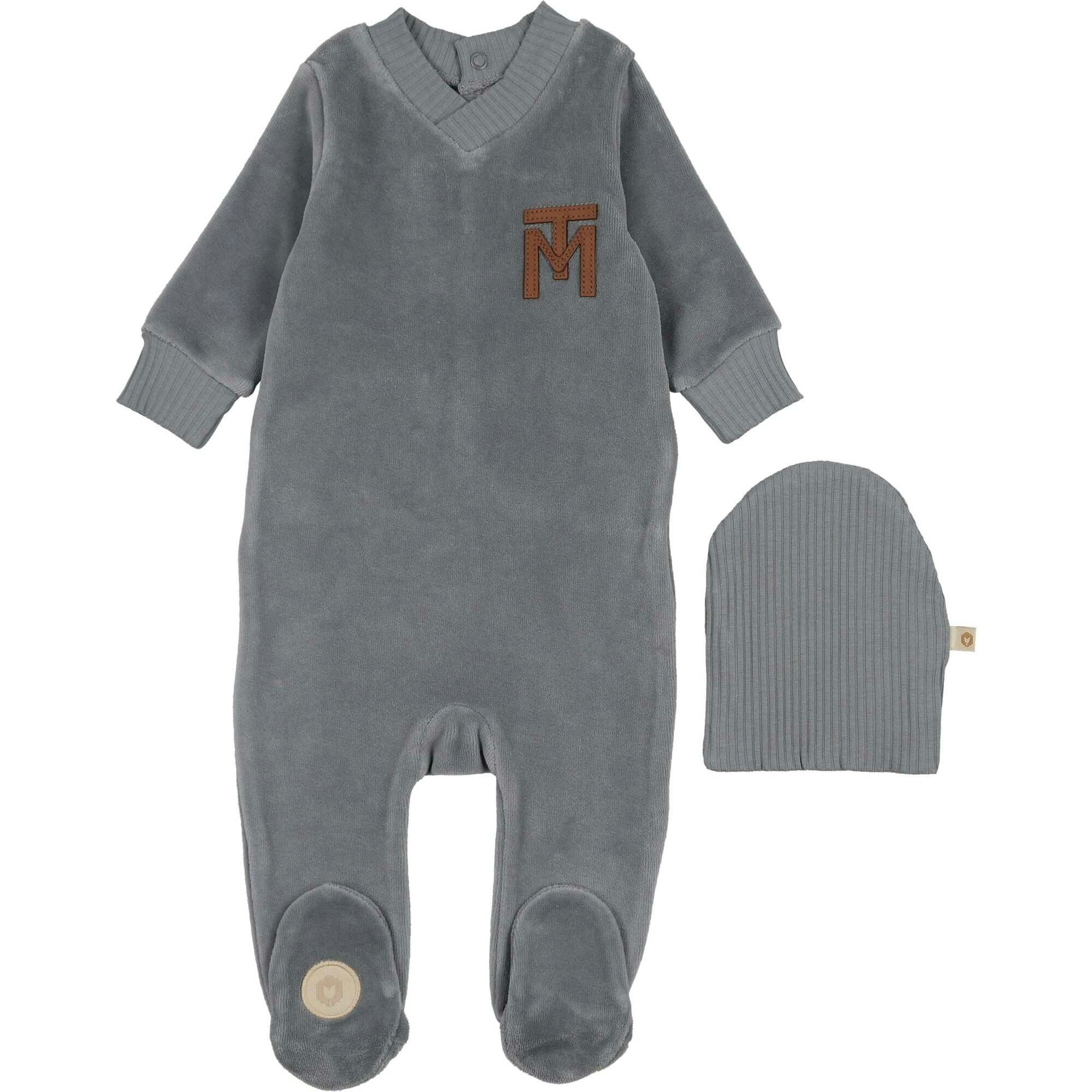 V-Neck Emblem Footie & Hat