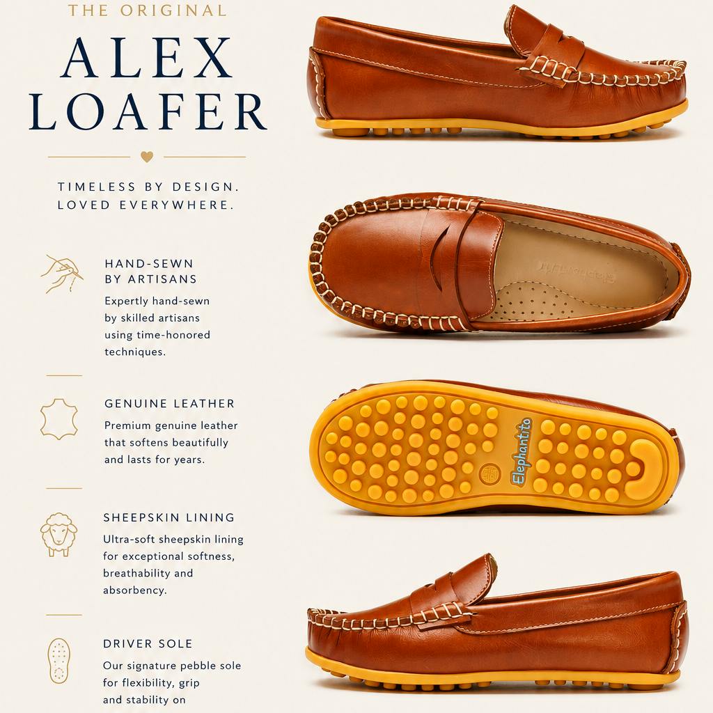 Alex Driver Moccasin | Natural Brown Leather