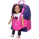 18" Doll Polka Dot Doll Carrier Backpack