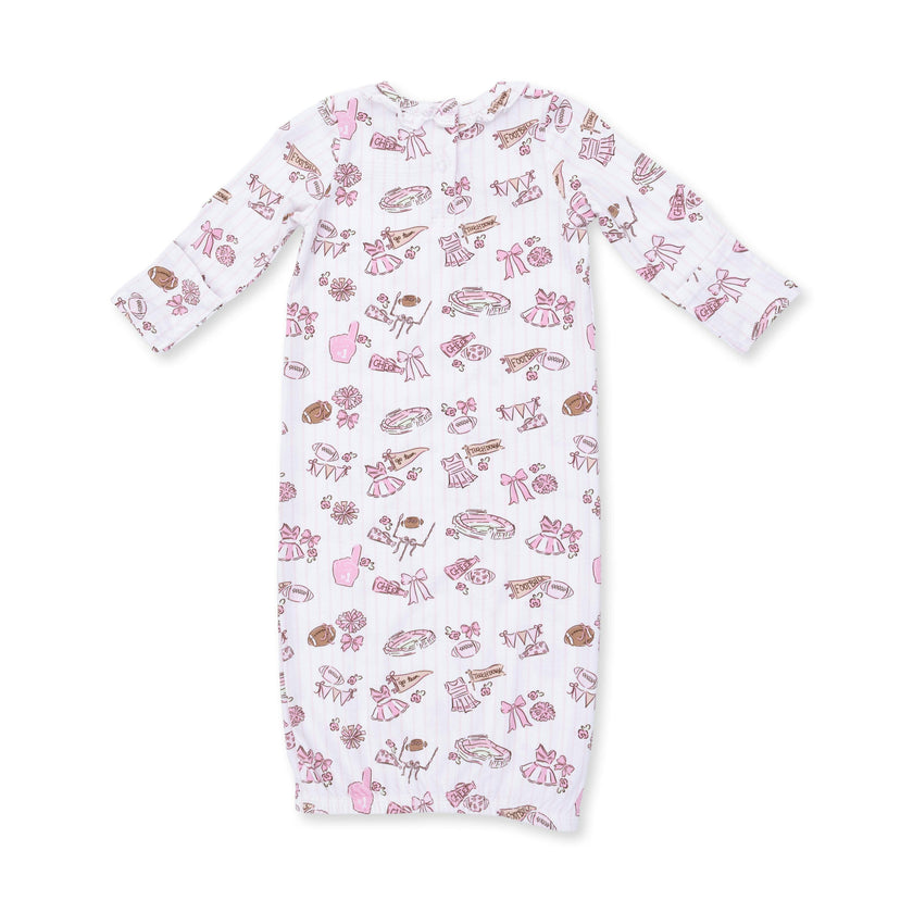 Football Cheer Nursery - Kimono Gown and Ruffle Knotted Hat