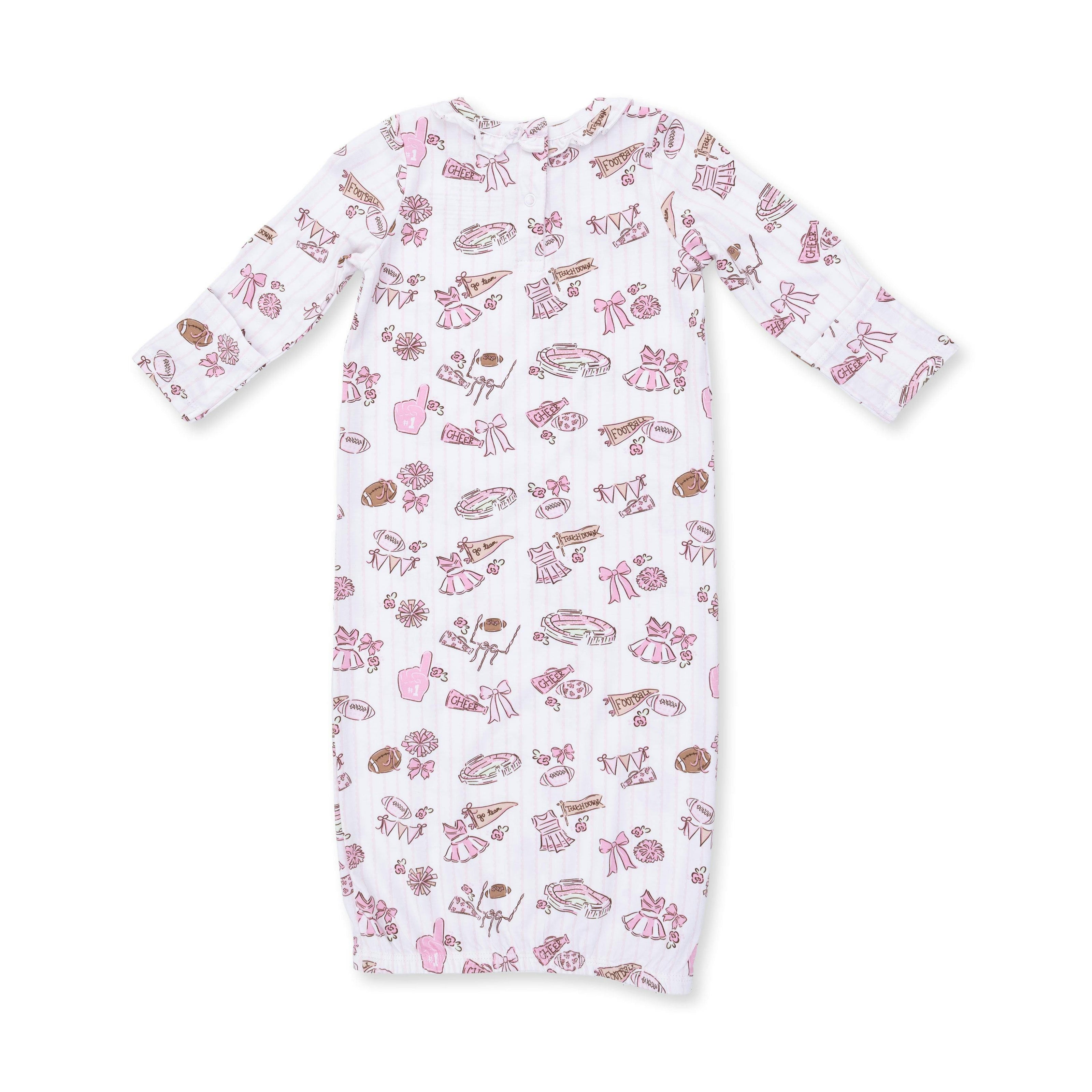 Football Cheer Nursery - Kimono Gown and Ruffle Knotted Hat