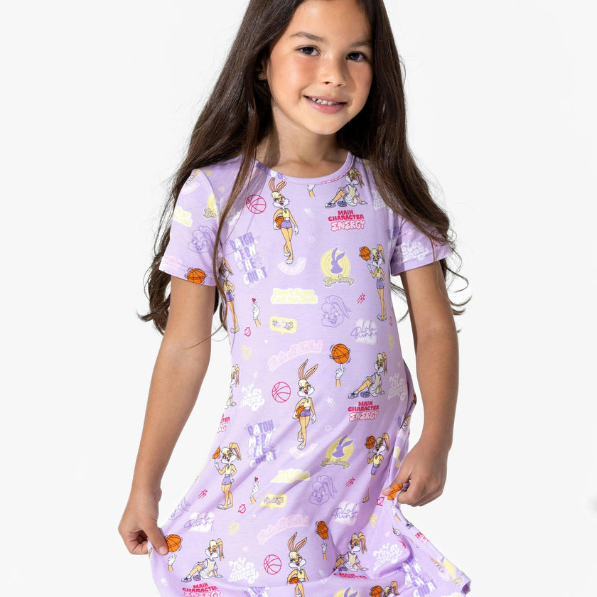Lola Bunny Bamboo Girls' Short Sleeve Dress