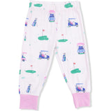 Vintage Golf Carts Pink - Short Sleeve Loungewear Set