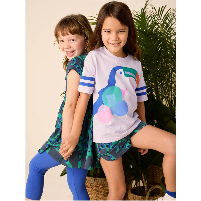 Sporty Graphic Tee, Purple
