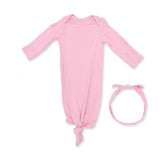 Solid Candy Pink - Knotted Gown and Headband