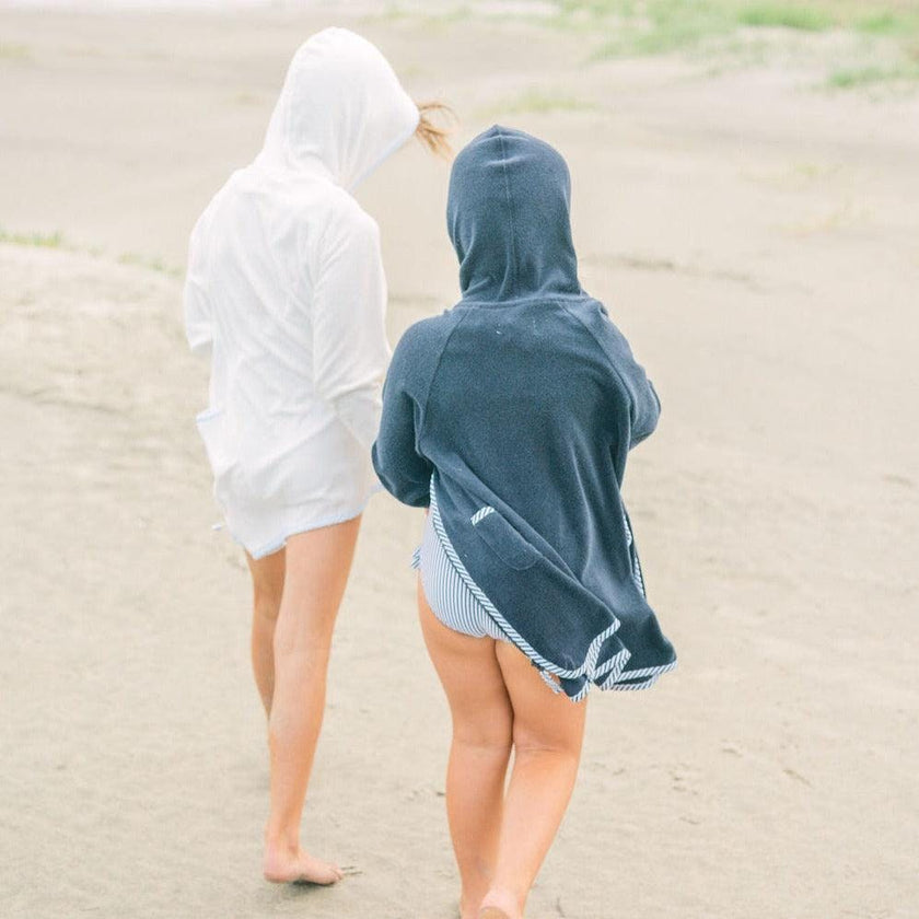 Unisex French Terry Hooded Coverup, Navy