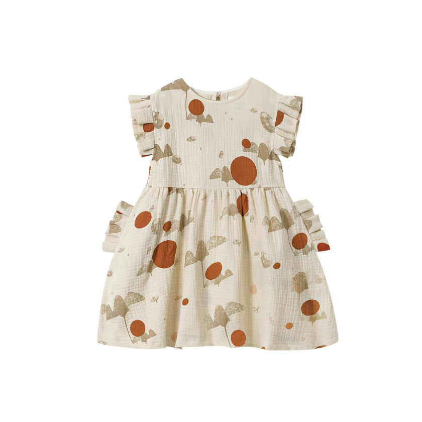 Girls Fit-N-Flare Box Pleats Sleeve Pocket Dress