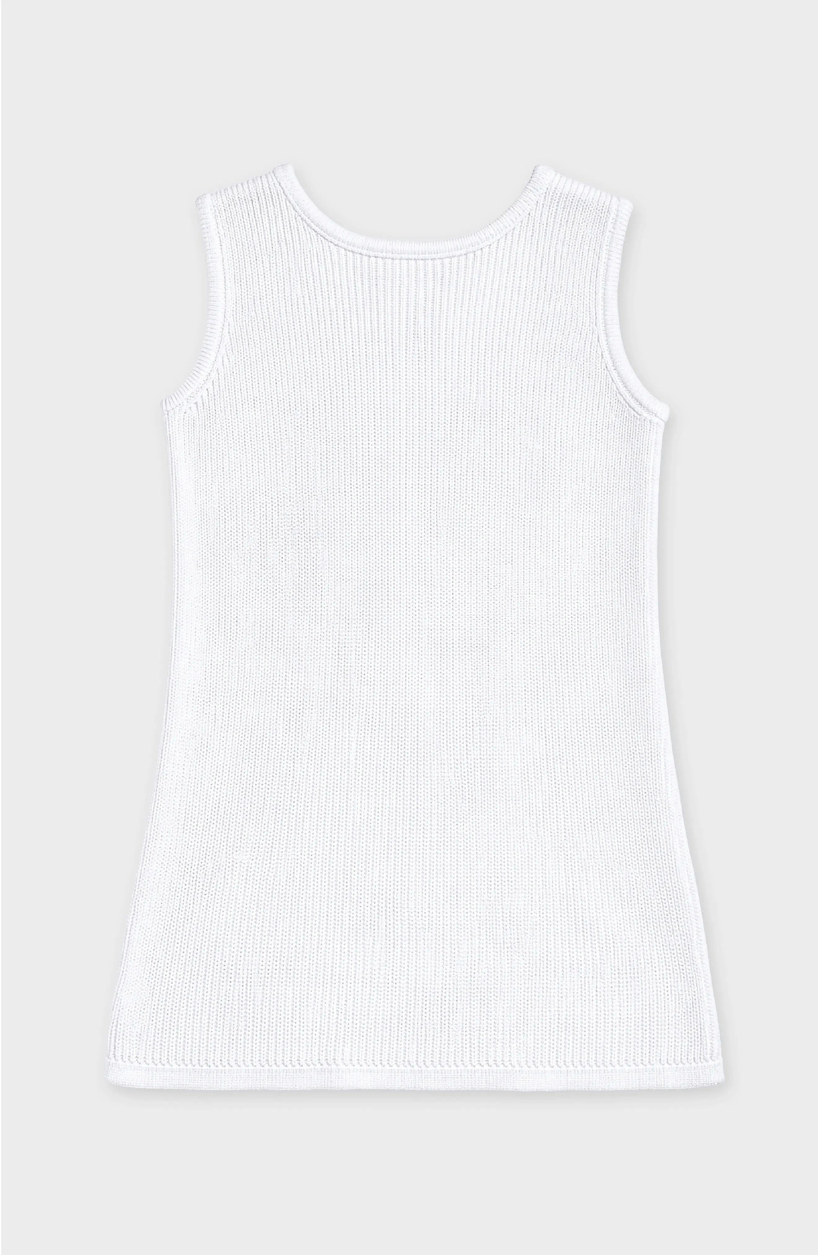 Jada Starfish Knit Summer Shift Dress - White
