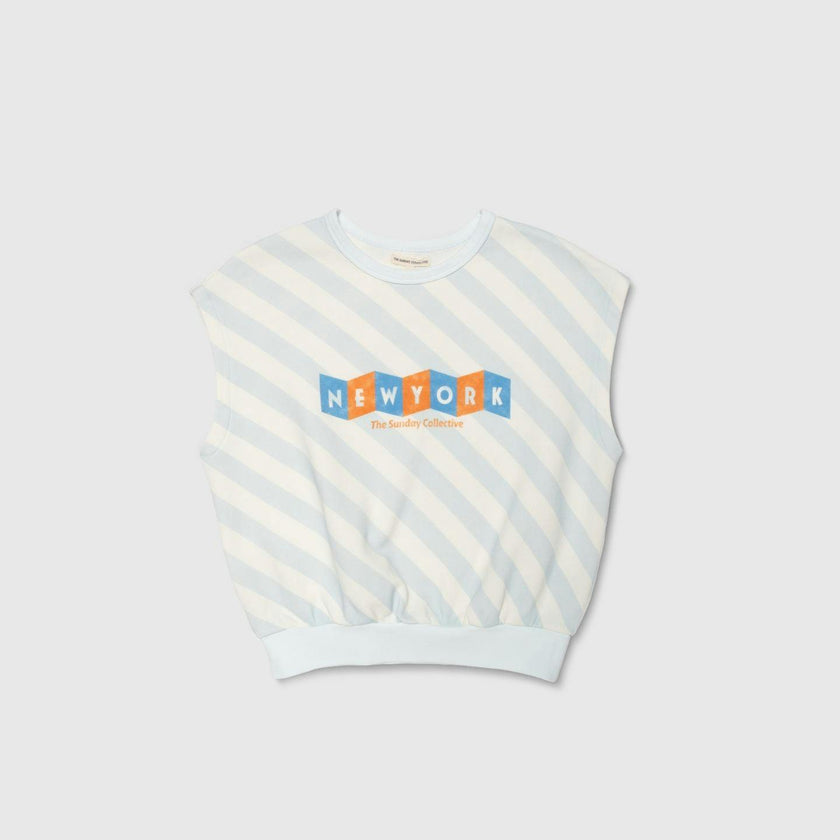 Organic Brooklyn Tank in Sky Blue Stripe