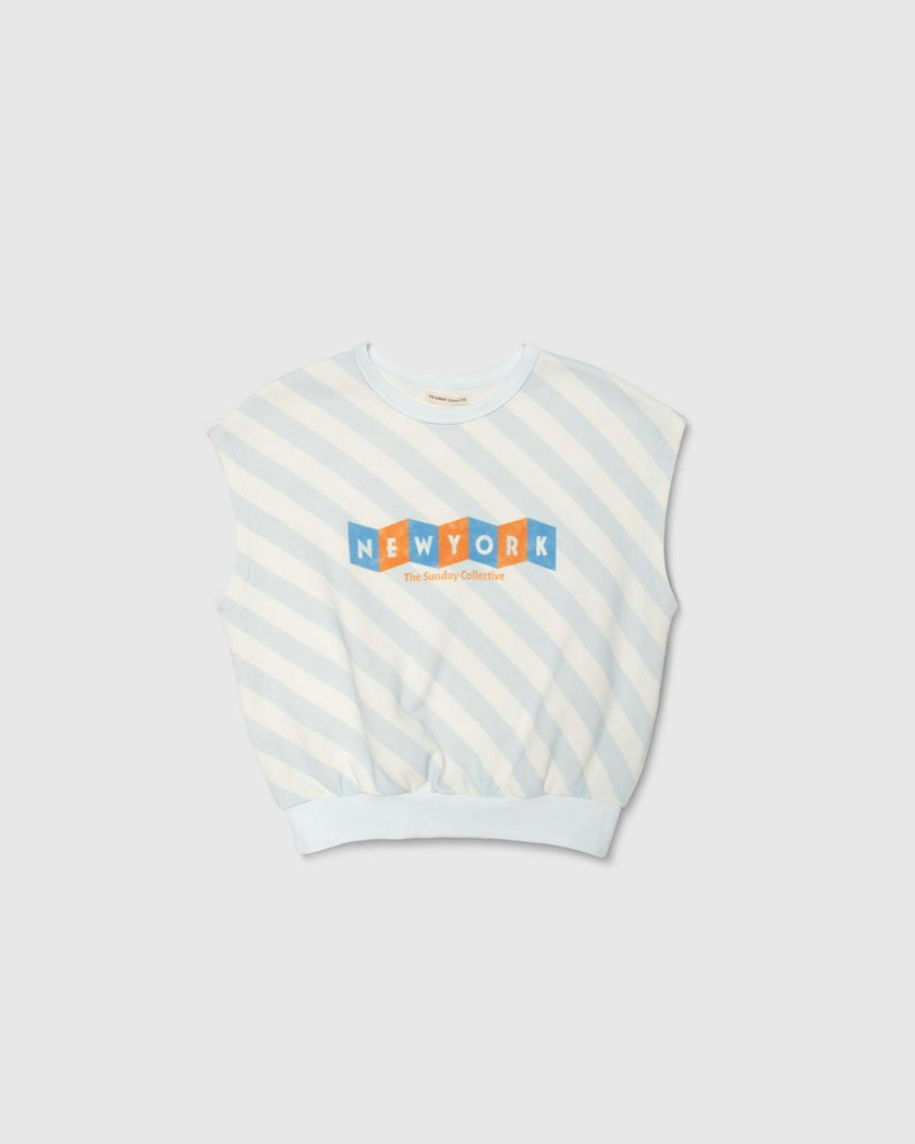 Organic Brooklyn Tank in Sky Blue Stripe