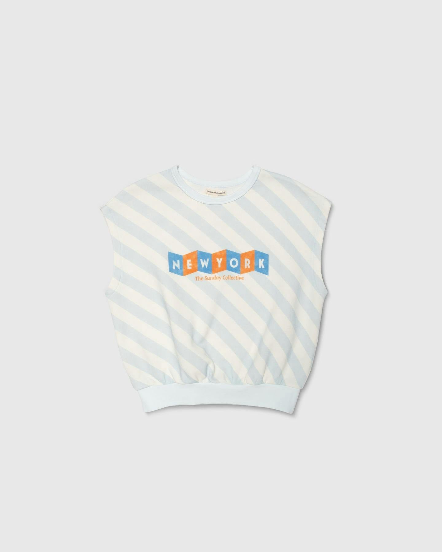 Organic Brooklyn Tank in Sky Blue Stripe