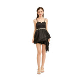 Black Elowen Asymmetrical Sweetheart Dress