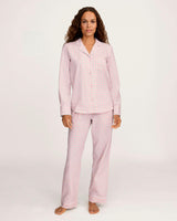 Women's Twill Pajama Set in Peony Plaid