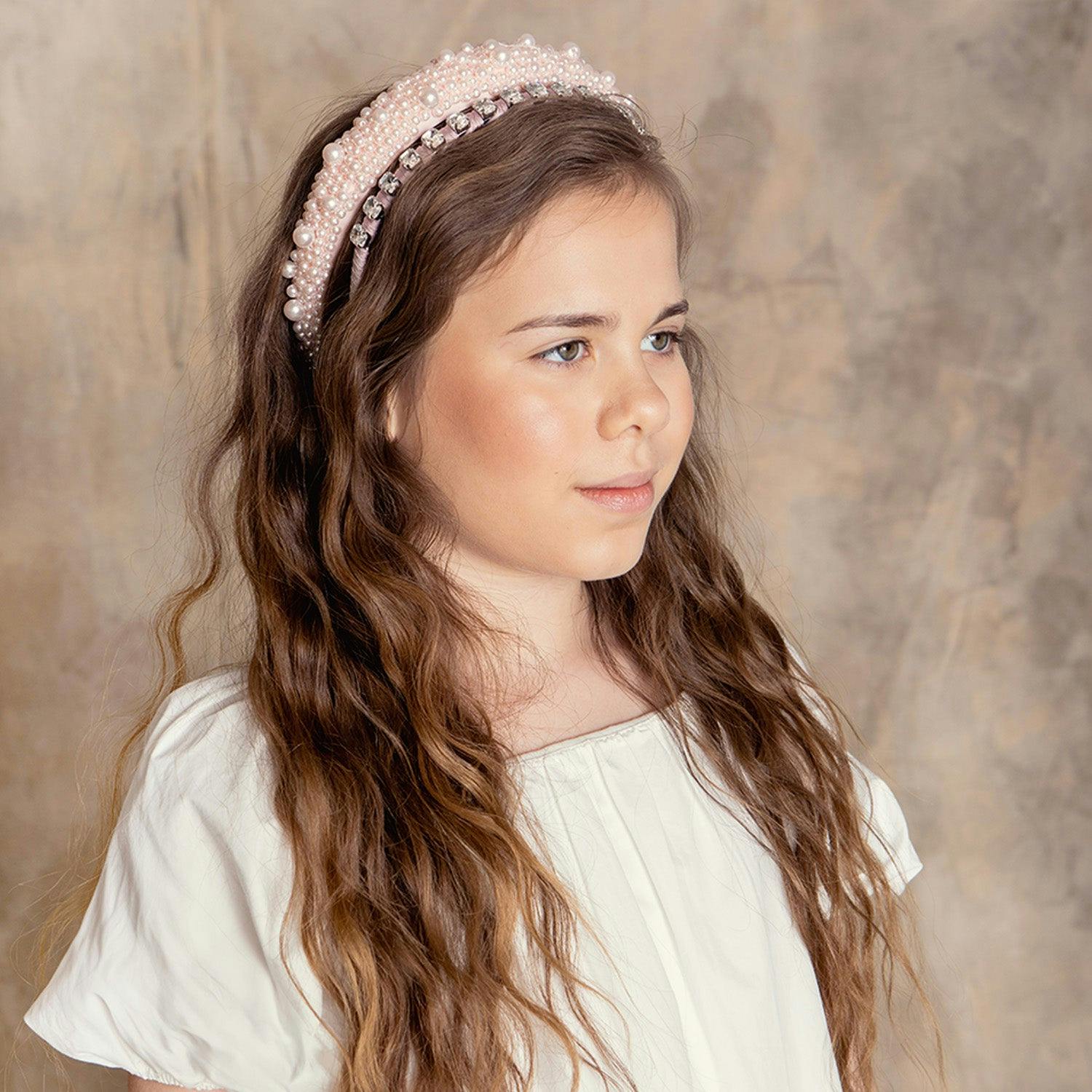 Halo Luxe Crystal Satin Headband - Mauve