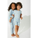 Milk & Cookies Blue Bamboo Kids Pajama Short Set