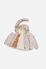 Baby Two Piece Snowsuit White With Floral Print