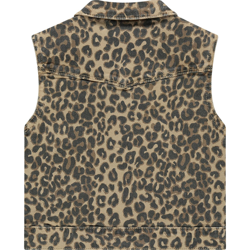 Leopard Print Denim Vest