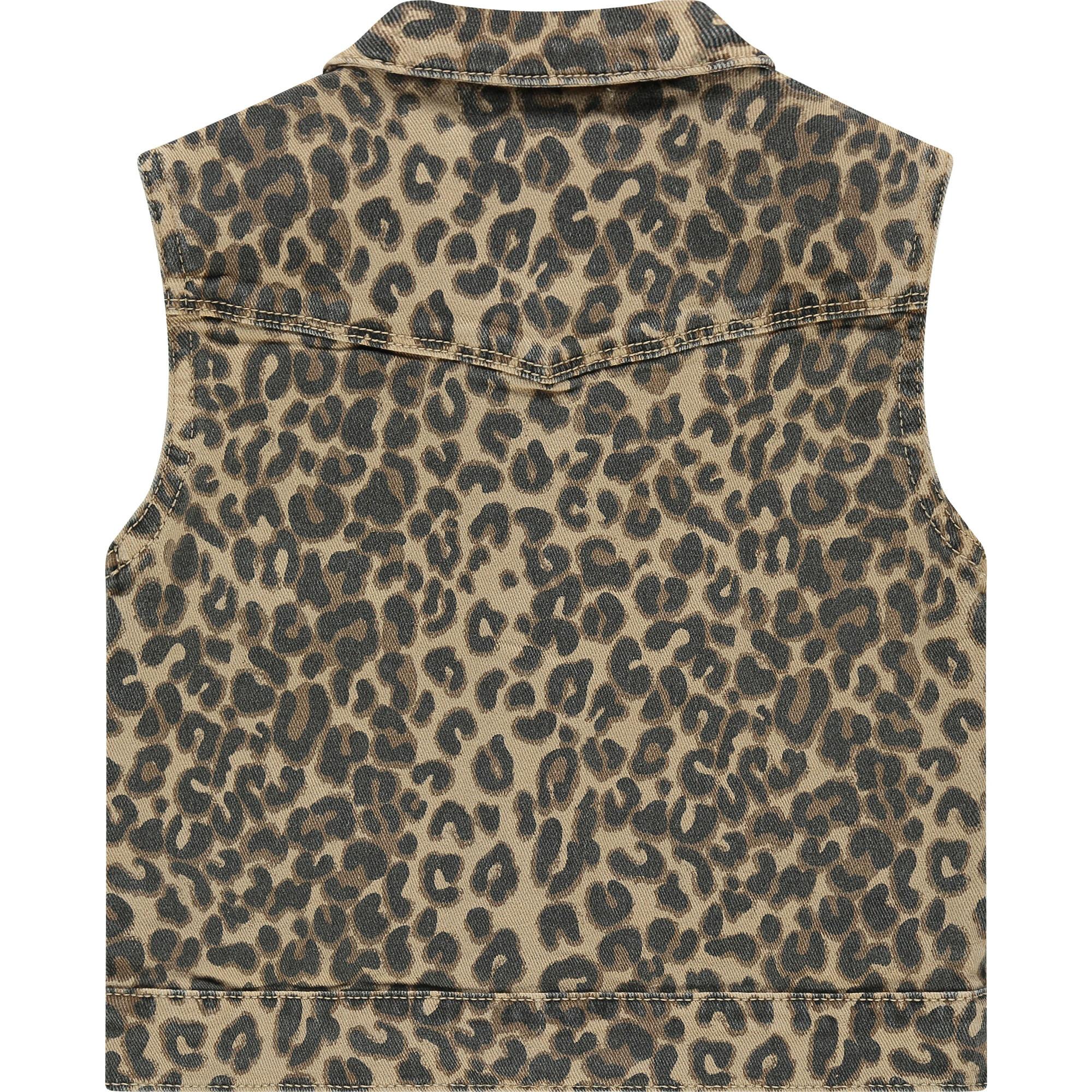 Leopard Print Denim Vest