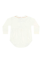 Ivory Pumpkin Patch Embroidered Bubble LS