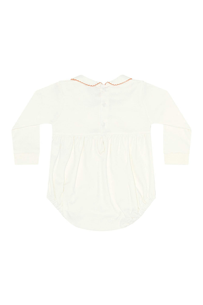 Ivory Pumpkin Patch Embroidered Bubble LS