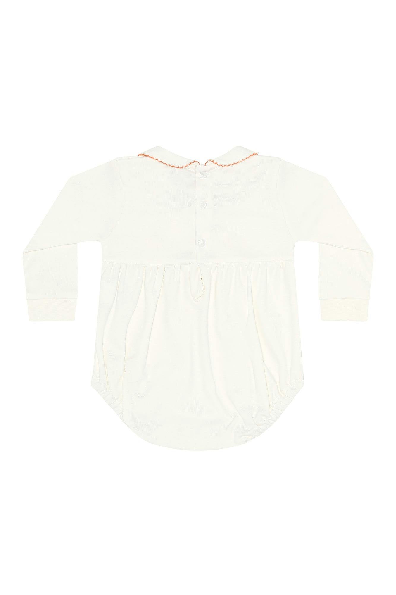 Ivory Pumpkin Patch Embroidered Bubble LS