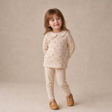 Organic Ruffle Collar Top & Legging Set - Tiny Bows