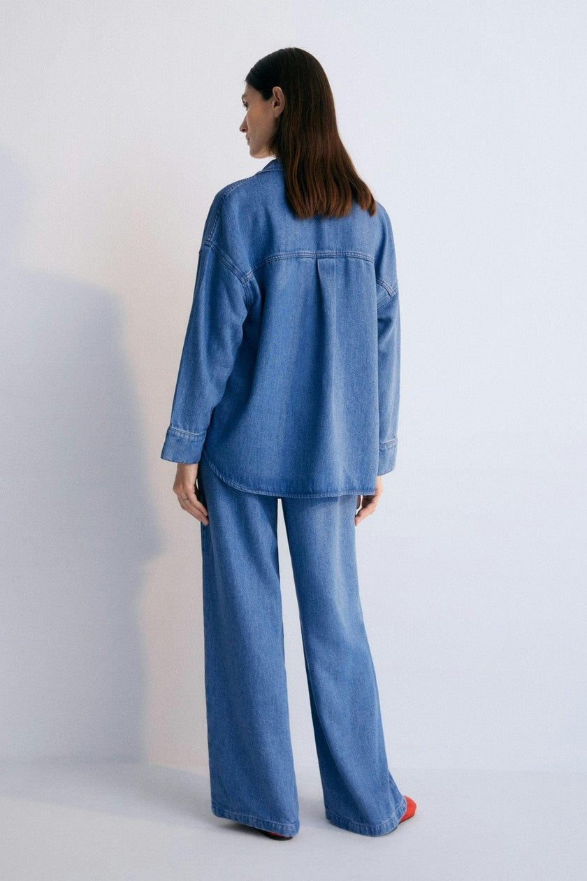 Micenas Woman Pant Mid Blue Denim