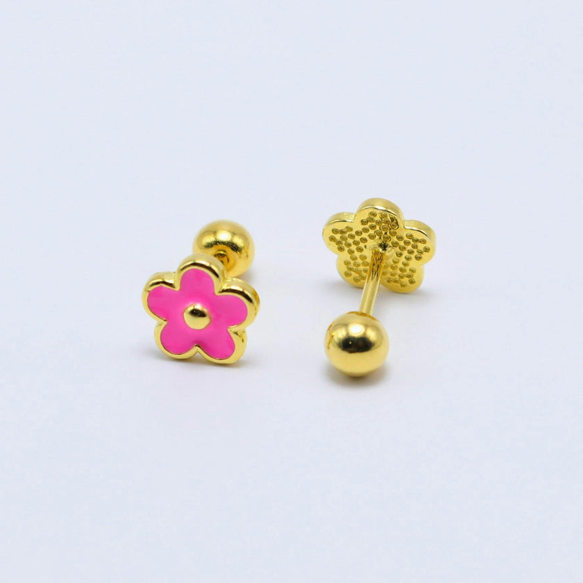 Flower Earrings (14K Gold Plated)