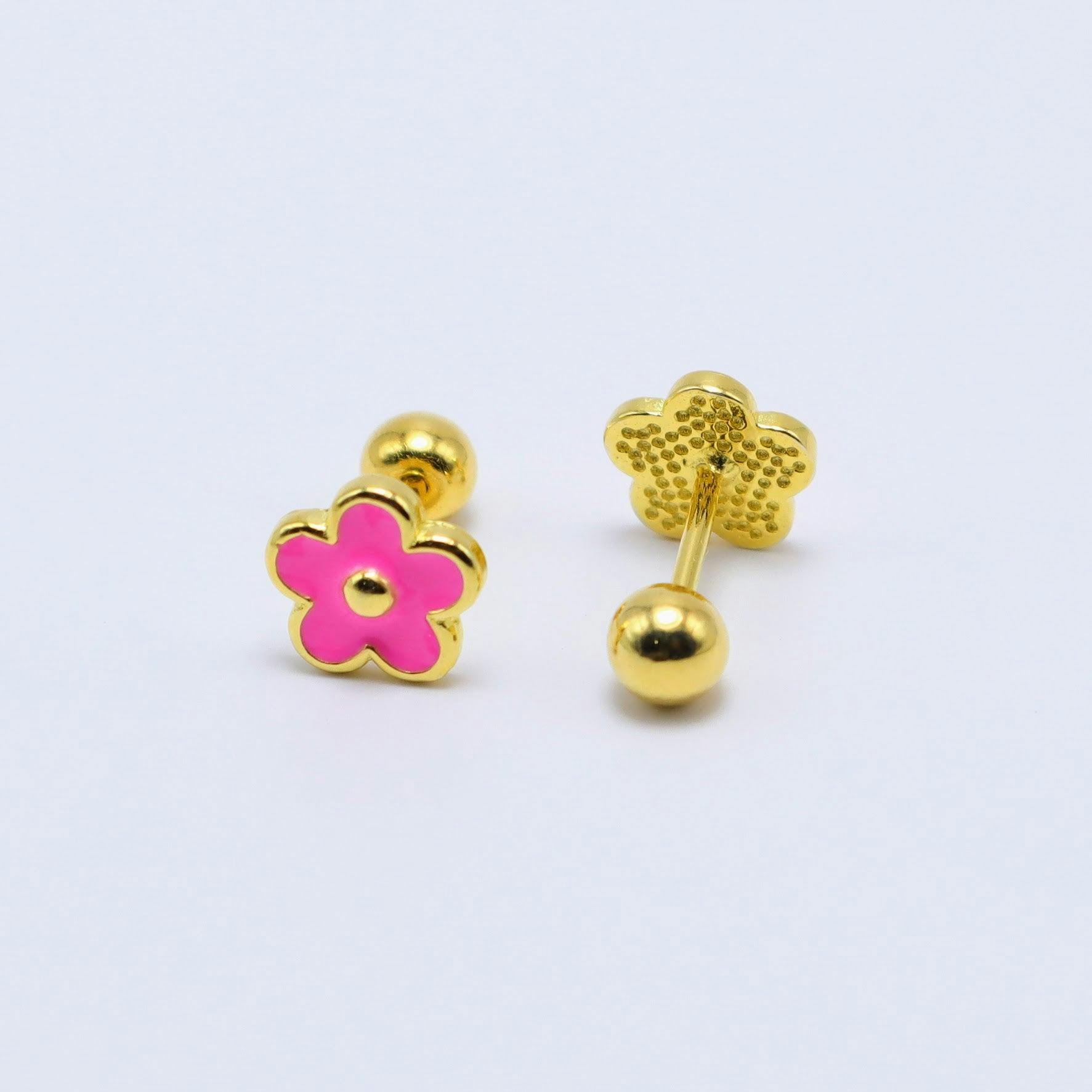 Flower Earrings (14K Gold Plated)