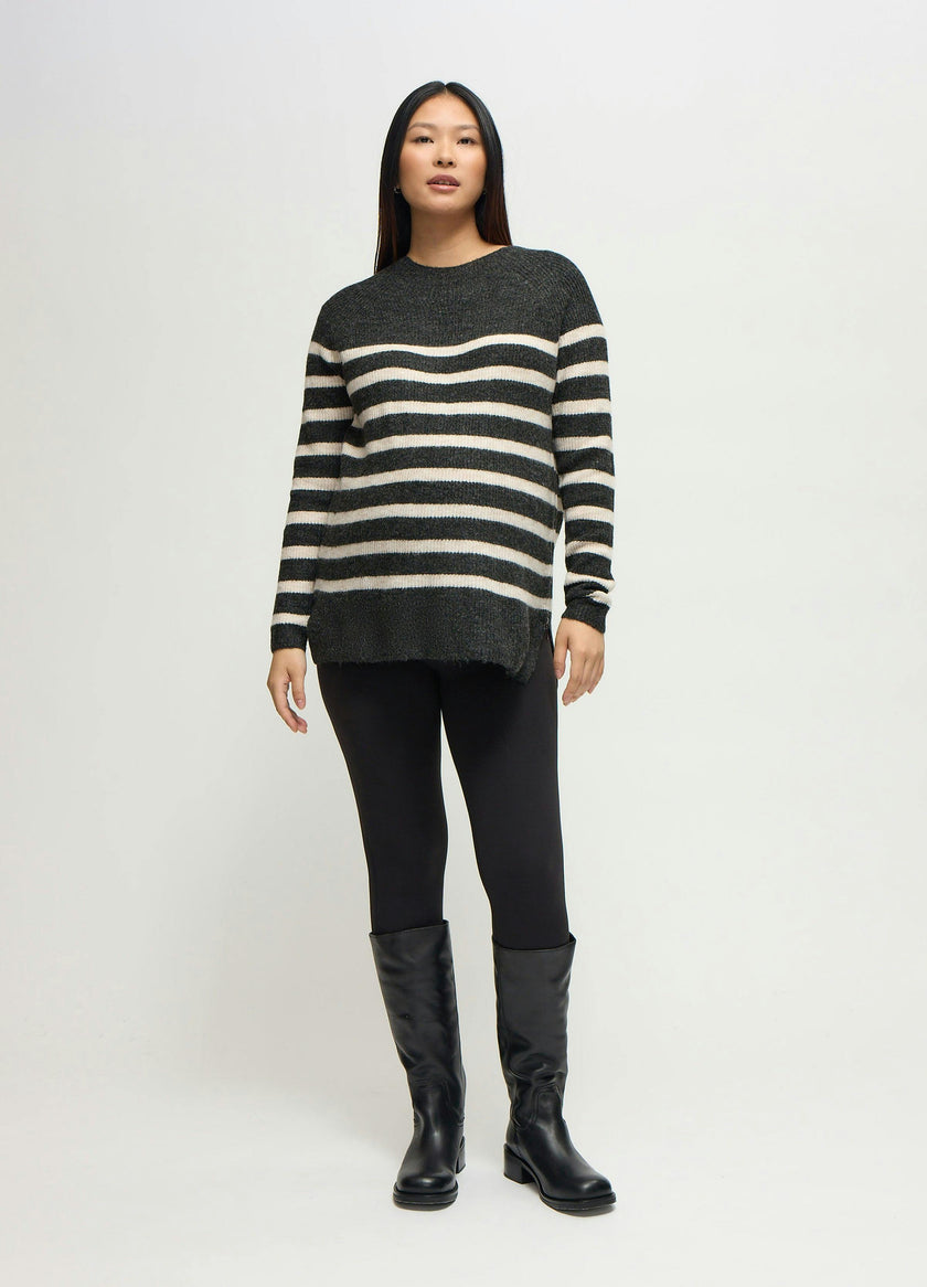 The Softline Side Zip Stripe Maternity and Nursing Sweater
