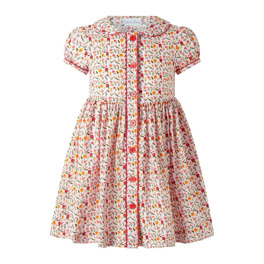 Floral Butterfly Button-Front Dress