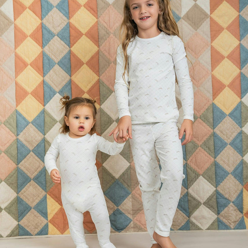 Mesh Print 2Pc Set White/Blossom