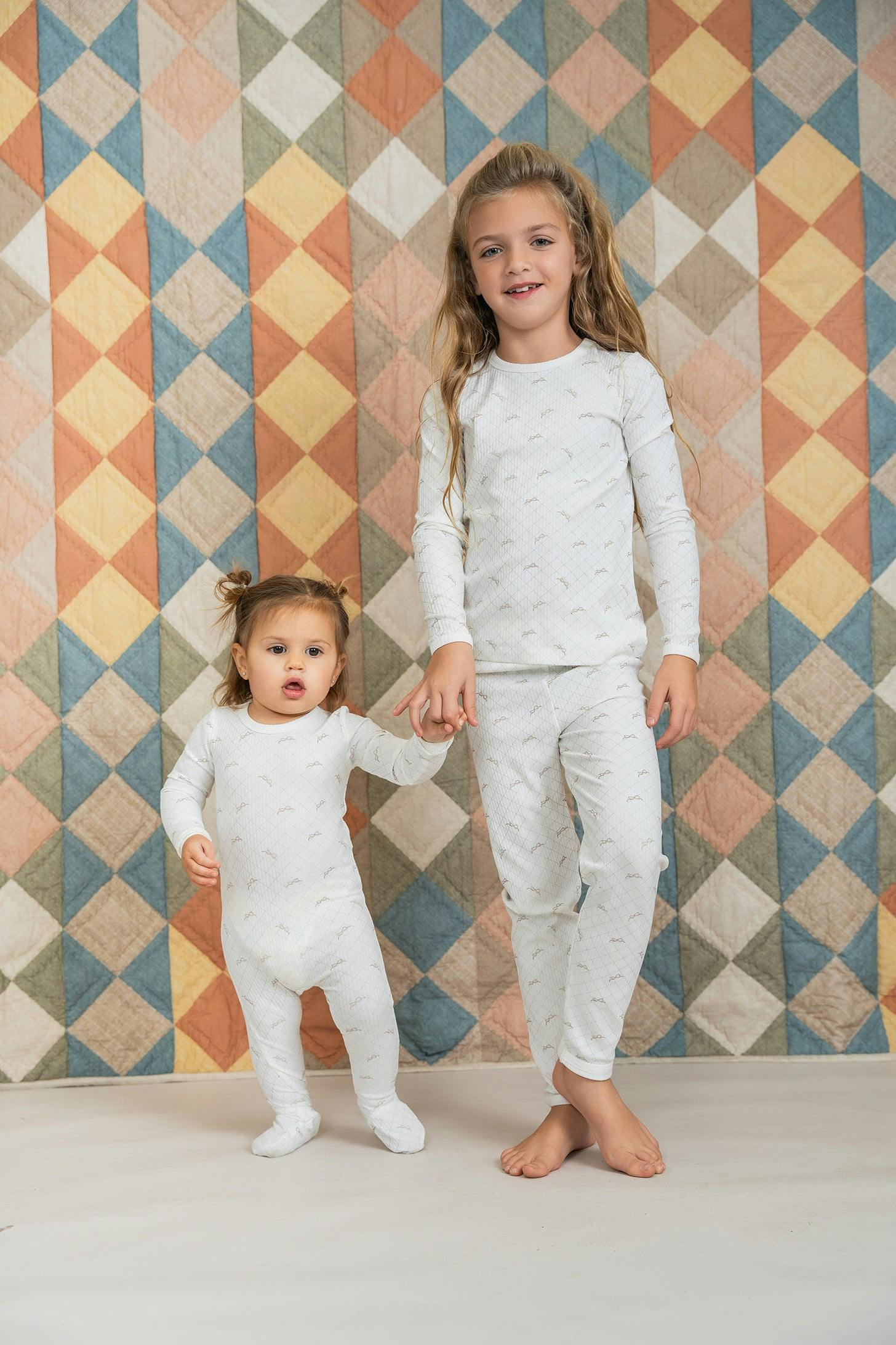 Mesh Print 2Pc Set White/Blossom