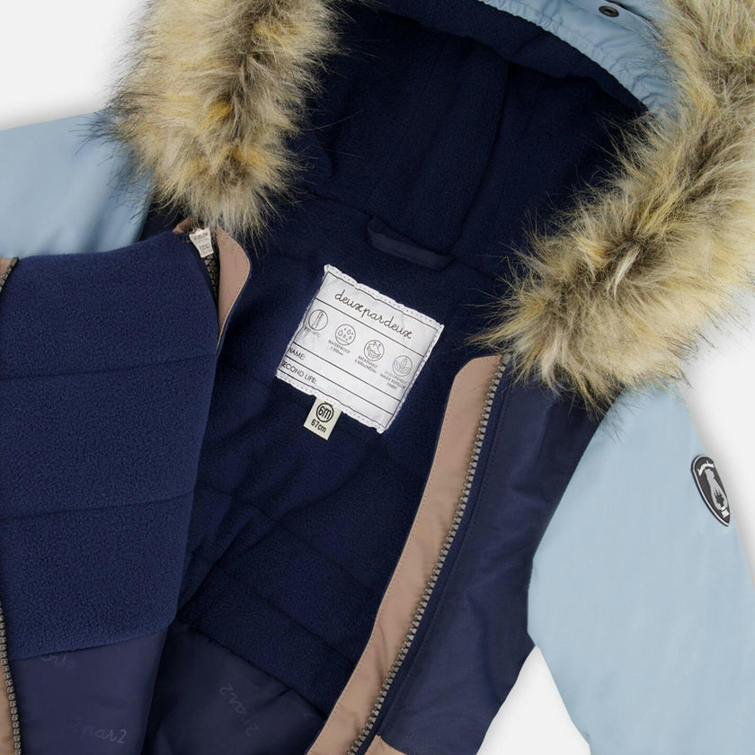 One-Piece Baby Play Snowsuit Designed for Car Seat