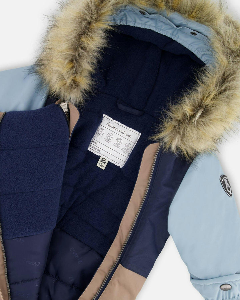 One-Piece Baby Play Snowsuit Designed for Car Seat