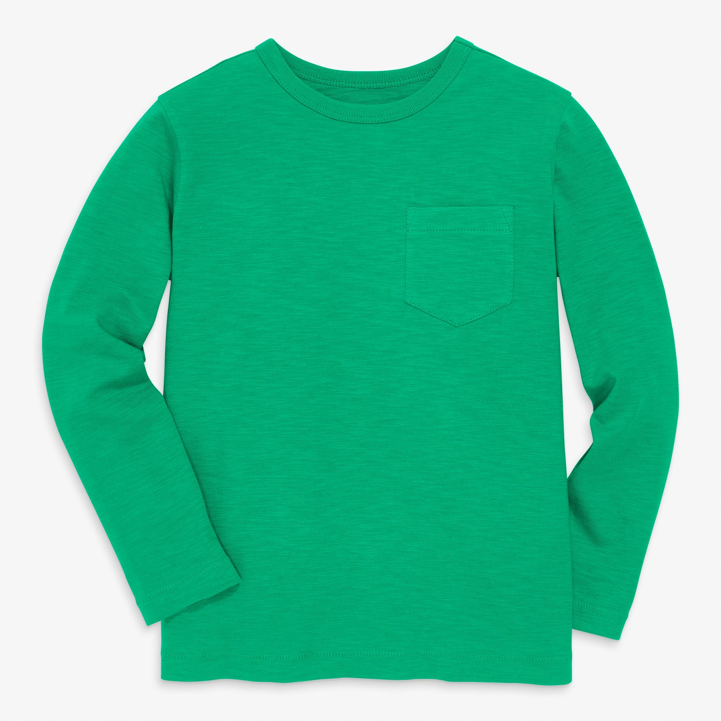 Kids long sleeve slub pocket tee