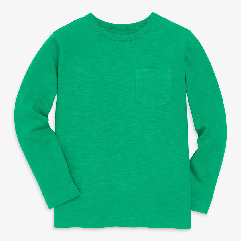 Kids long sleeve slub pocket tee
