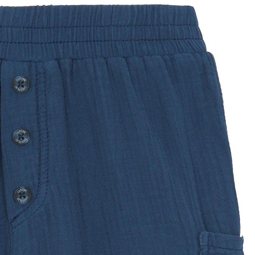 TARTINE ET CHOCOLAT Gauze Cotton Cargo Pants