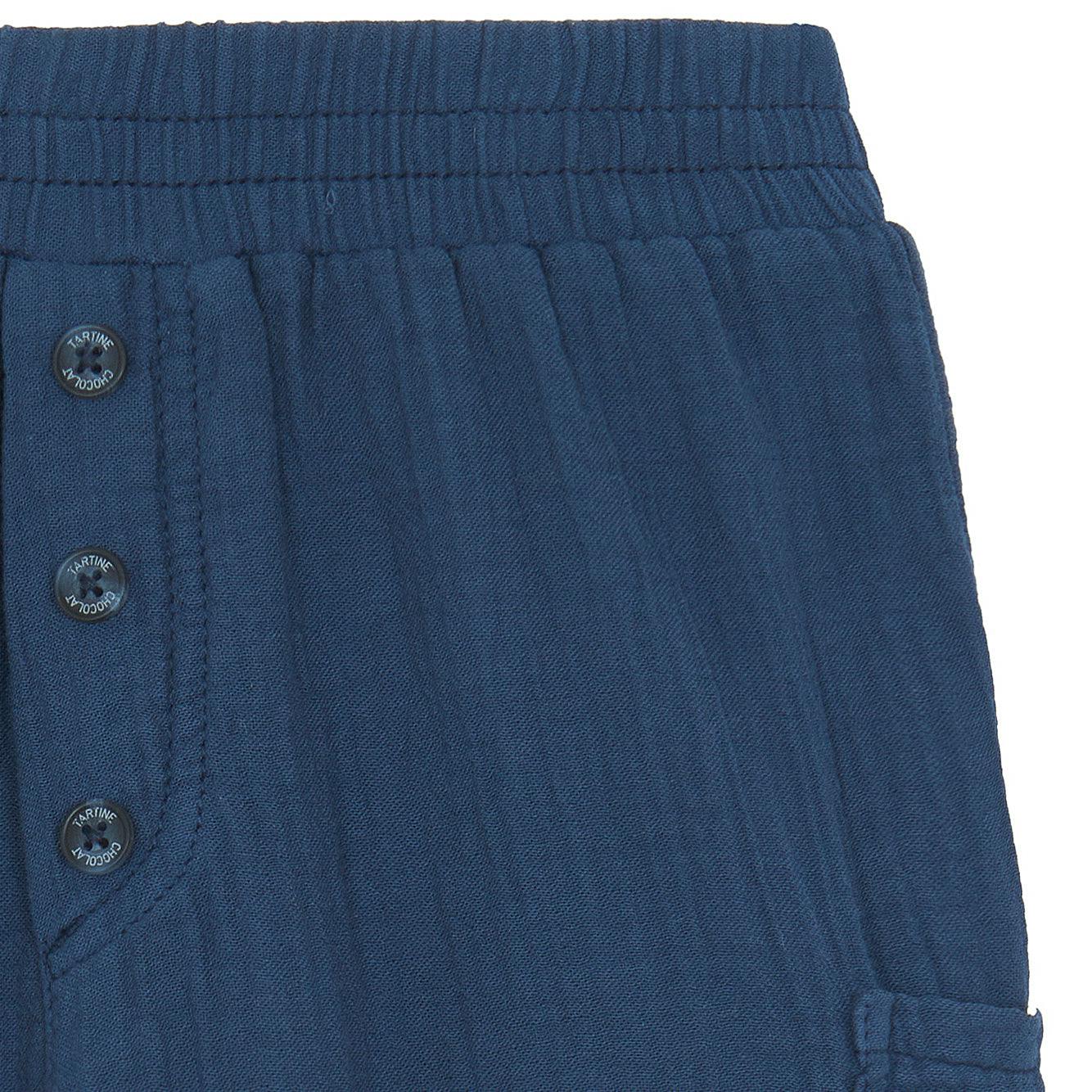 TARTINE ET CHOCOLAT Gauze Cotton Cargo Pants